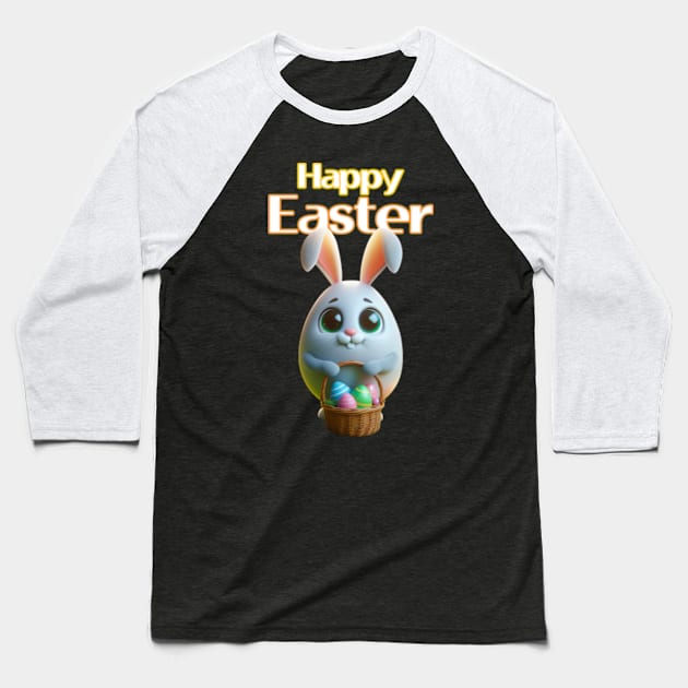 Bunny Chick In Easter Day Baseball T-Shirt by Street Tempo